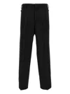 Cellar Door Trousers With Pleated Front And Pockets In Black