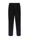 Cellar Door 'lucio' Pleated Front Trousers With Belt Loops In Black