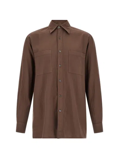 Cellar Door Paul Cotton Shirt In Brown
