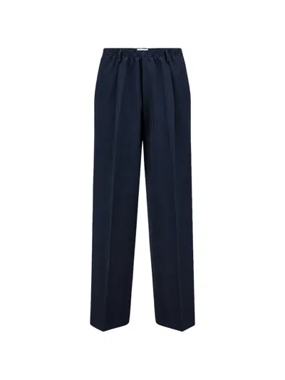 Cellar Door Pleated Elasticated-waist Trousers In Blue