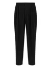 Cellar Door 'lucio' Pleated Front Trousers With Belt Loops In Black