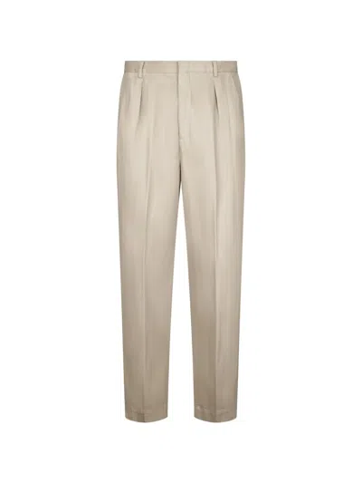 Cellar Door Pleated Tapered-leg Trousers In Metallic