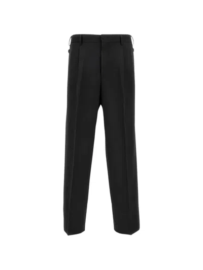 Cellar Door Pleated Trousers In Black