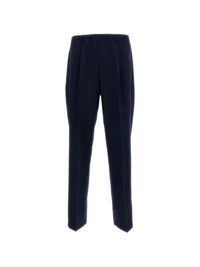 Cellar Door Pleated Trousers In Blue