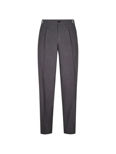 Cellar Door Pleated Trousers In Gray