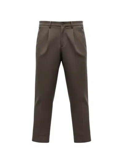 Cellar Door Pleated-detail Cropped Trousers In Brown