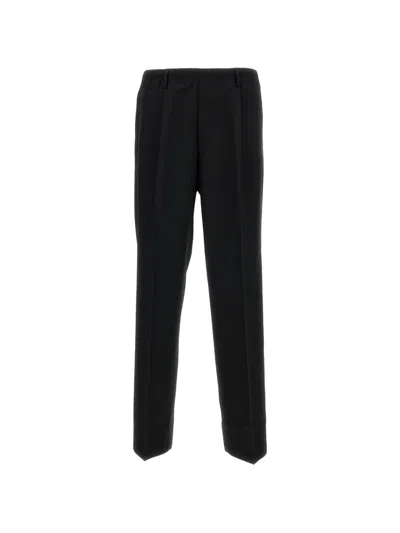 Cellar Door Ezio Trousers With Elastic Waistband In Black