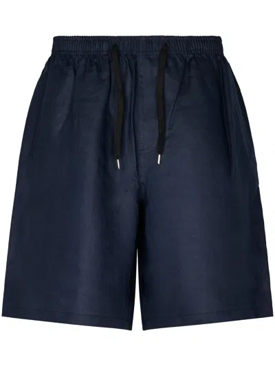 Cellar Door Relaxed Fit Dark Blue Shorts With Adjustable Waistband