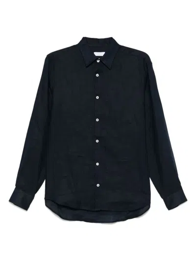 Cellar Door Seth Linen Shirt In Blue