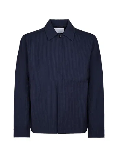 Cellar Door Shirt Jacket In Blue