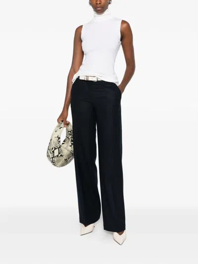 Cellar Door Beverly Pleated Wool Trousers In Black