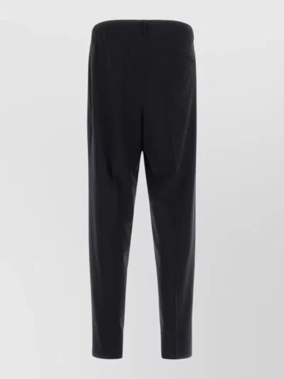 Cellar Door Stretch Jersey Wide Leg Ezio Cropped Trousers In Black
