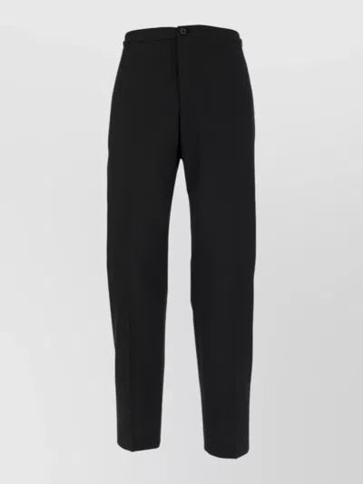 Cellar Door Tailored Pants Back Pockets Belt Loops Crease In Black