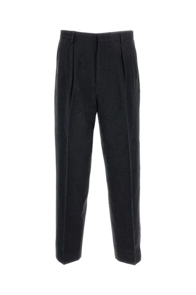 Cellar Door Tailored Straight Leg Trousers With Front Pleats And Zip Closure In Blue