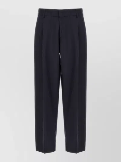 Cellar Door Tailored Trousers Belt Loops Pleated Front In Blue