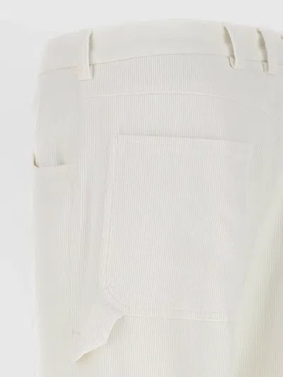 Cellar Door Thelma Pants Textured Fabric Belt Loops Pockets In White