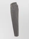 Cellar Door Trousers Featuring Front Pleats And Belt Loops In Gray