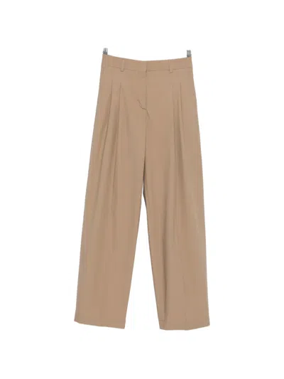 Cellar Door Wendy Pleated Trousers In Neutral