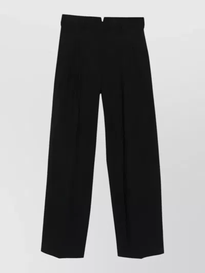 Cellar Door Wendy Trousers Belt Loops Pleated Front In Black