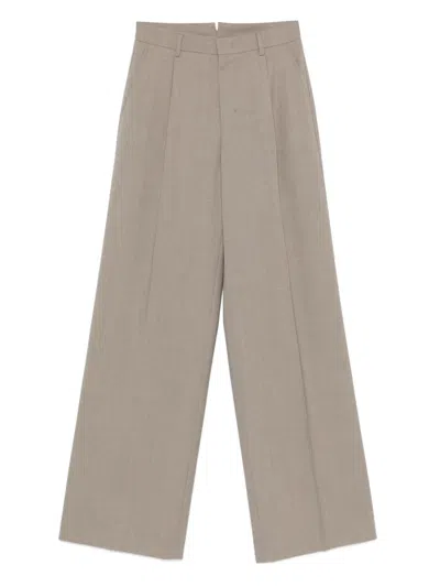 Cellar Door Wide-leg High-waisted Trousers In Neutral