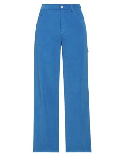 Cellar Door Woman Pants Blue Size 4 Cotton, Elastane