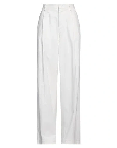 CELLAR DOOR CELLAR DOOR WOMAN PANTS WHITE SIZE 6 COTTON, ELASTANE