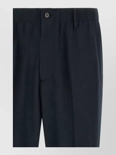Cellar Door Wool Tapered Tailored Shorts In Blue