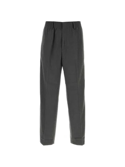 Cellar Door Zac Twill Trousers In Gray