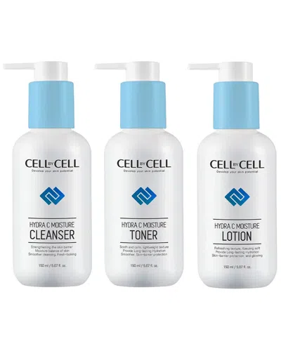 Cellbycell Unisex Hydra C Moisture Cleanser, Toner And Lotion In White