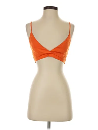 Pre-owned Cellecci Tank Top Orange Strapless Neckline Tops