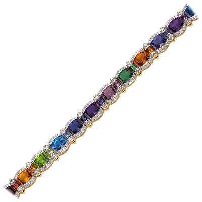 Pre-owned Cellini 18 Karat Gold, 35.67 Carat Semi Precious And Diamond Bracelet In Multi