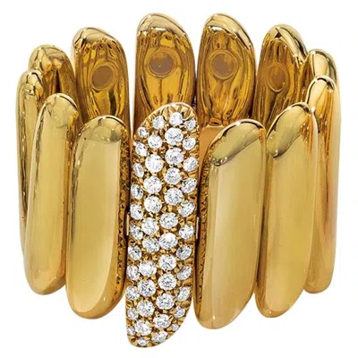 Pre-owned Cellini 18 Karat Yellow Gold Ring With .37 Carat Diamonds
