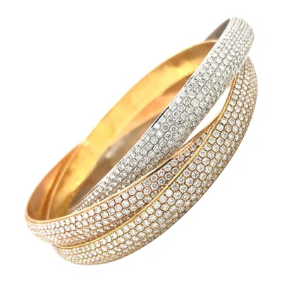 Pre-owned Cellini 18kt Tri-color Rose, Yellow & White Gold 28.00ct Diamond Rolling Bracelet