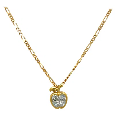 Pre-owned Cellini 18kt Yellow Gold Apple Pendant With 0.85cts. Invisible Set Diamonds
