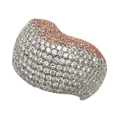 Pre-owned Cellini Jewelers 18kt White Gold, 2.89ct. Pink & 1.19ct. White Diamond Ring