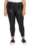 Cello Curvy Mid Rise Crop Python Skinny Pants In Black In Black