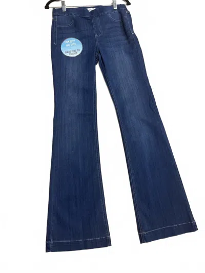 Cello Dark Wash Mid Rise Flare Jegging Pants In Blue In Multi