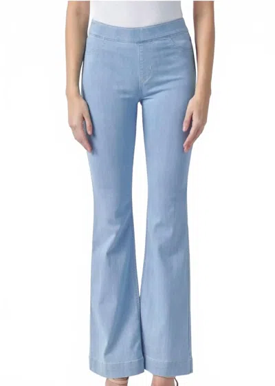 Cello Derim Mid Rise Flare Jeans In Light Wash In Blue