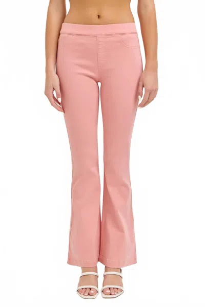 Cello Dyed Flare Jeggings In Peach In Pink