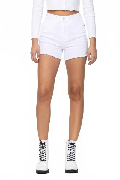 Cello Easy High Rise Mom Short In White