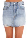 Cello Good Graces Mid Waist Mini Skirt In Light Denim In Blue