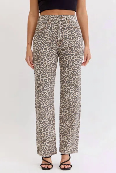 Cello High Rise Dad Jeans In Leopard In Animal Print