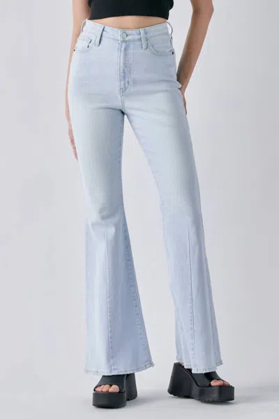 Cello High Rise Flare With Darts Jeans In Light Denim In Blue