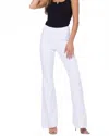 Cello High Rise Pull On Flare Jeans In White In Gray