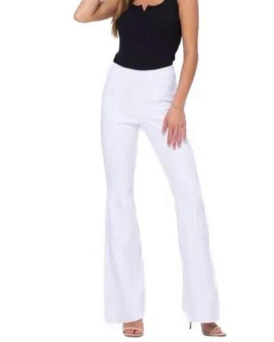 Cello High Rise Pull On Flare Jeans In White In Gray