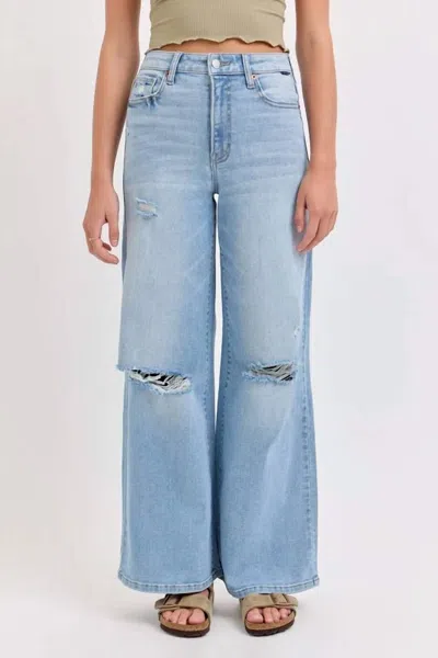 Cello High Rise Wide Leg Jeans In Blue