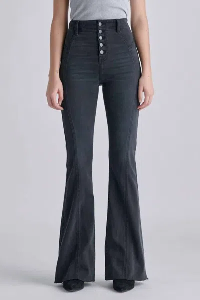 Cello Jessica High Rise Stretchy Flare Jeans In Black In Blue