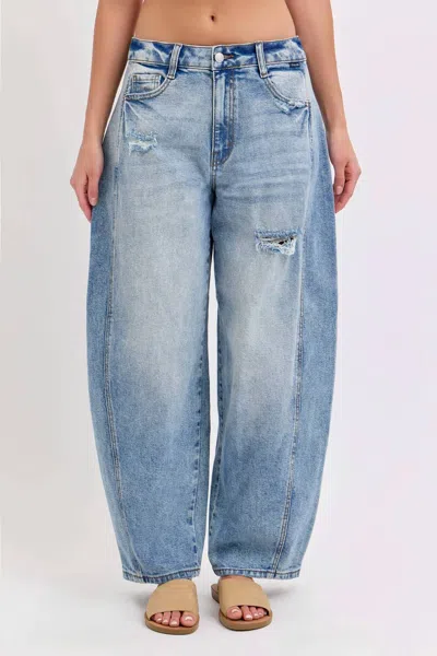 Cello Kate Barrel Jeans In Light Denim In Blue