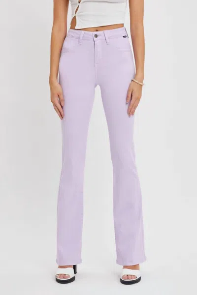 Cello Lilly Stretchy Flare Jeans In Lavender In Purple