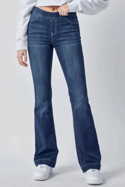 Cello Meg Pull On Jeans In Medium Wash In Blue